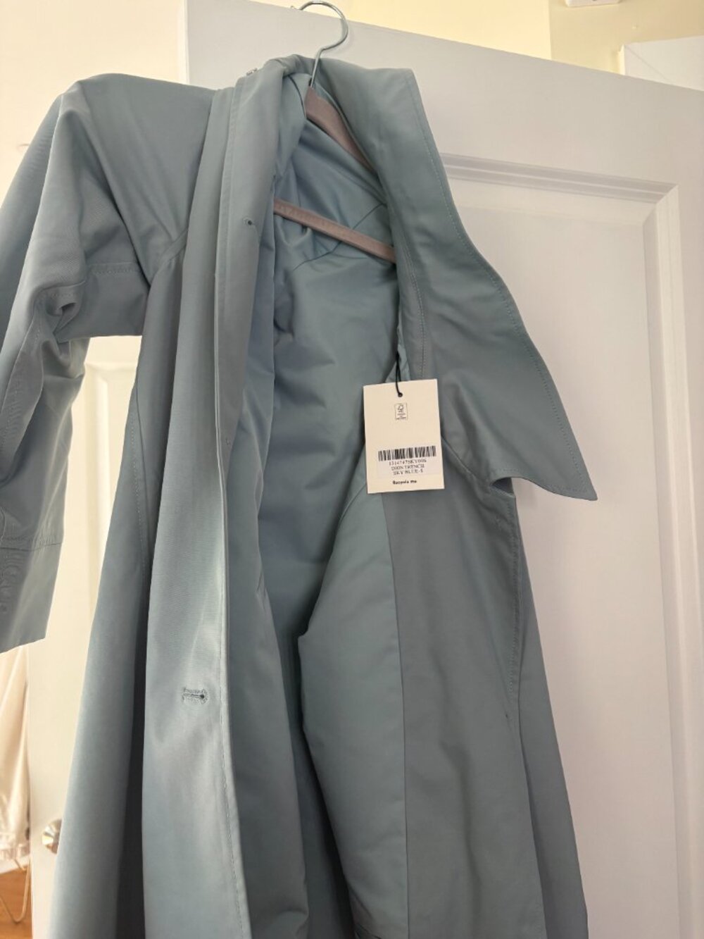 Reformation Dion Trench Sky Blue Size S - Picture 5 of 5